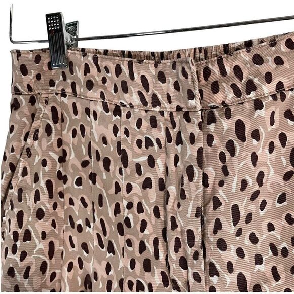 Anthropologie Maeve Isobel Pleated Wide-Leg Animal Print Pants Size Small - Picture 4 of 11
